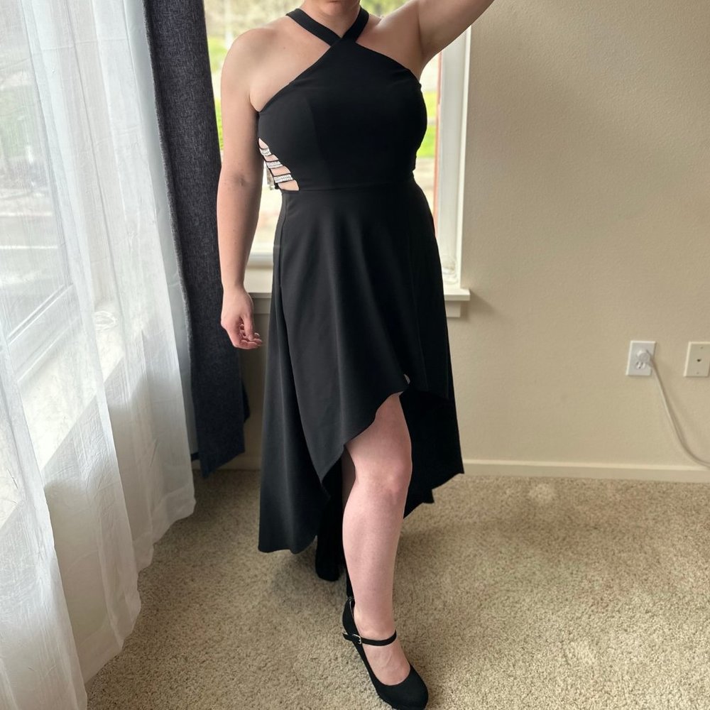 High Low Cross Top Prom Dress